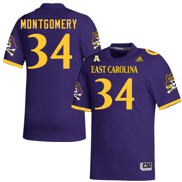 London Montgomery ECU Jersey,East Carolina Pirates #34 London Montgomery Jersey Youth College-Purple